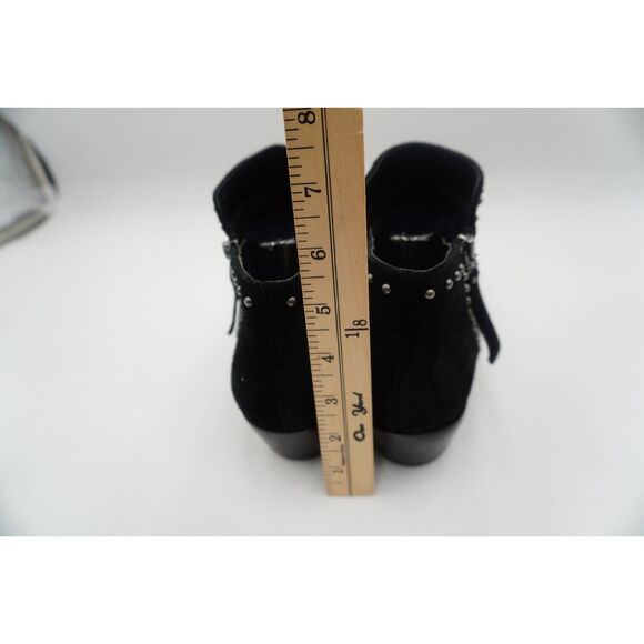 Sam Edelman Paola Black Studded Suede Almond Toe Embellished Leather Boots Siz11 - Picture 7 of 7